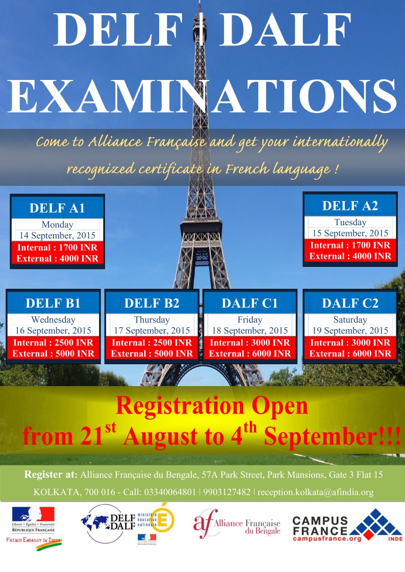 Poster DELF-DALF September 2015 – Alliance française du Bengale